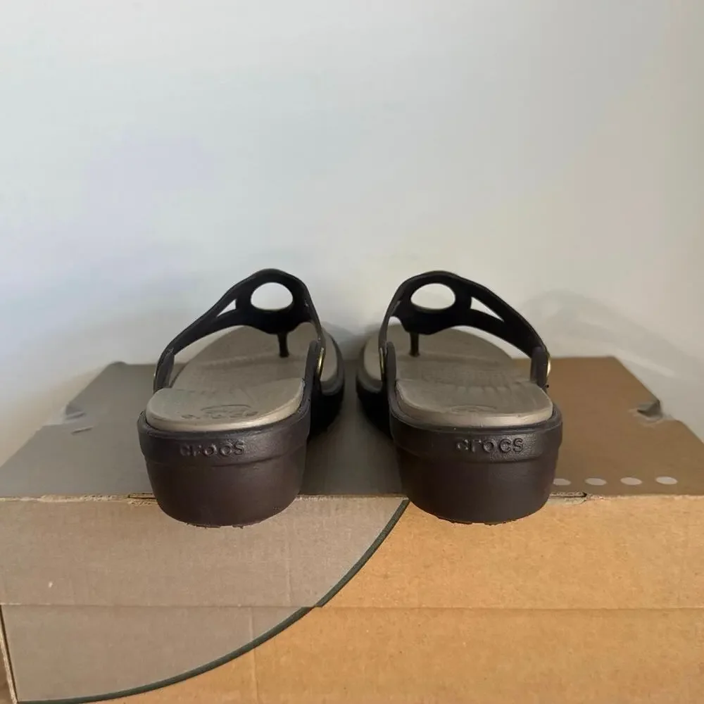 Crocs Sanrah Beveled Circle Women Wedge Sandals- SZ 7